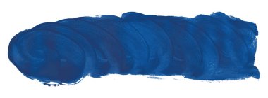 Mavi fırça beyaz arkaplanda izole edilmiş. Suluboya