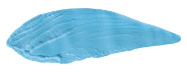 Açık mavi boya fırçası beyaz arkaplanda izole edilmiş. Suluboya