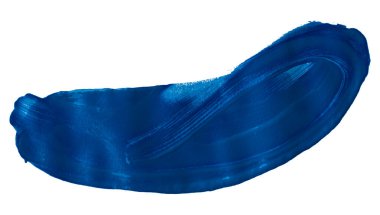 Mavi fırça beyaz arkaplanda izole edilmiş. Suluboya