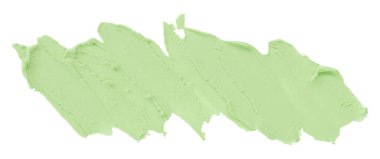 Beyaz arkaplanda yeşil plastik fırça izole.