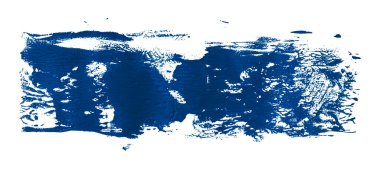 Mavi fırça beyaz arkaplanda izole edilmiş. Suluboya