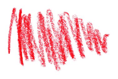 Beyaz arkaplanda kırmızı kalem darbeleri izole edildi.