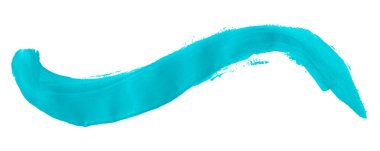 Açık mavi boya fırçası beyaz arkaplanda izole edilmiş. Suluboya