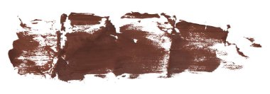 Kahverengi fırça beyaz arkaplanda izole edilmiş. Suluboya