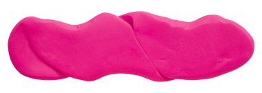 Plastik, beyaz arka planda izole edilmiş pembe bir fırçadır..