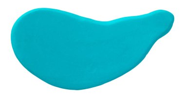 Plastik, beyaz arka planda izole edilmiş açık mavi bir fırçadır..