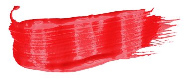 Kırmızı fırça darbeleri beyaz arkaplanda izole edildi