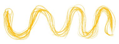 Beyaz arkaplanda izole edilmiş sarı kalem darbeleri.