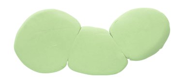 Plastik, beyaz arka planda izole edilmiş yeşil bir fırçadır..