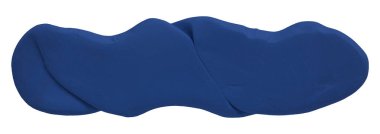 Plastik, beyaz arka planda izole edilmiş mavi bir fırçadır..