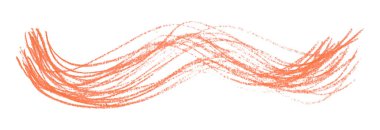 Beyaz arkaplanda turuncu kalem darbeleri izole edildi.