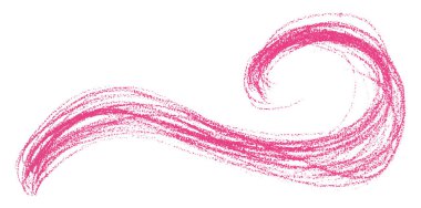 Beyaz arkaplanda izole edilmiş pembe kalem darbeleri.