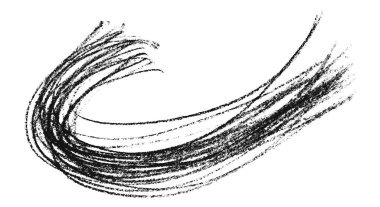 Beyaz arkaplanda siyah kalem darbeleri izole edildi.