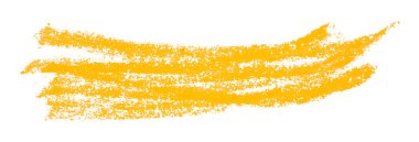 Beyaz arkaplanda izole edilmiş sarı kalem darbeleri.