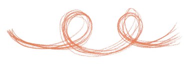 Beyaz arkaplanda turuncu kalem darbeleri izole edildi.