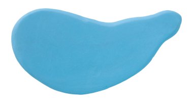 Plastik, beyaz arka planda izole edilmiş açık mavi bir fırçadır..