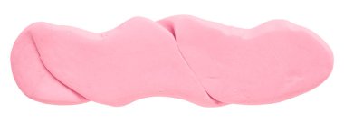 Plastik, beyaz arka planda izole edilmiş pembe bir fırçadır..