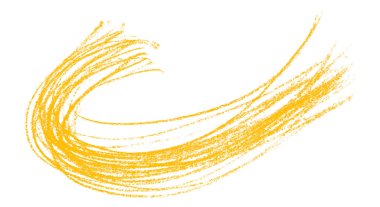 Beyaz arkaplanda izole edilmiş sarı kalem darbeleri.