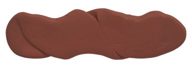 Plastik, beyaz arka planda izole edilmiş kahverengi bir fırçadır..