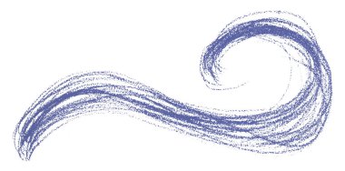 Beyaz arkaplanda izole edilmiş mor kalem darbeleri.