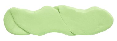 Plastik, beyaz arka planda izole edilmiş yeşil bir fırçadır..