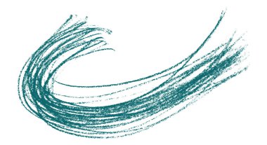 Beyaz arkaplanda yeşil kalem darbeleri izole edildi.