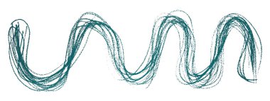 Beyaz arkaplanda yeşil kalem darbeleri izole edildi.