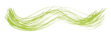 Beyaz arkaplanda yeşil kalem darbeleri izole edildi.