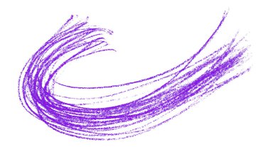 Beyaz arkaplanda izole edilmiş mor kalem darbeleri.