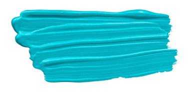 Parlak açık mavi fırça darbesi beyaz arkaplanda izole edildi.