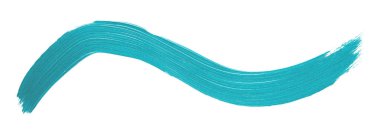 Parlak açık mavi fırça darbesi beyaz arkaplanda izole edildi.