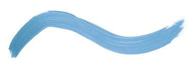 Parlak açık mavi fırça darbesi beyaz arkaplanda izole edildi.