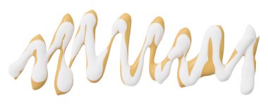 Açık kahverengi suluboya damla zigzag beyaz arkaplanda izole