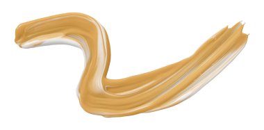 Beyaz arka planda farklı fırça darbelerinden parlak turuncu sıvı.