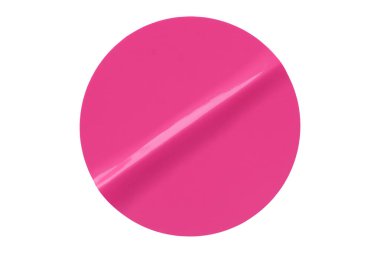 Beyaz arkaplanda parlak pembe daire etiketleri.
