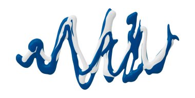 beyaz arkaplanda mavi suluboya damla zigzag izole