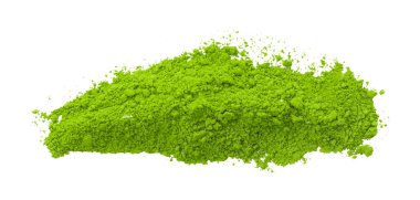 Beyaz arkaplanda yeşil toz izole edildi