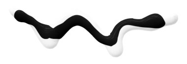 Suluboya siyah gri damla zigzag beyaz arkaplanda izole edildi.