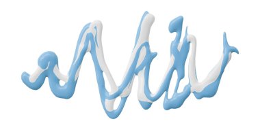 Açık mavi suluboya damlaları beyaz arkaplanda izole edilmiş zigzag.