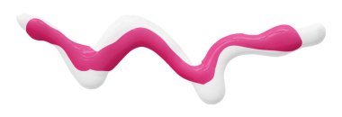 Pembe suluboya damla zigzag beyaz arkaplanda izole.