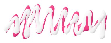 Pembe suluboya damla zigzag beyaz arkaplanda izole.