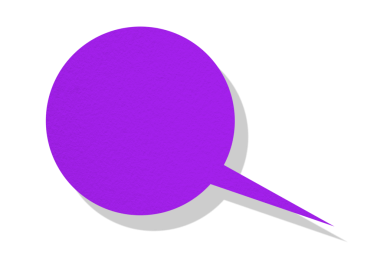 Şeffaf arkaplanda ayrılan mor kağıt konuşma baloncukları