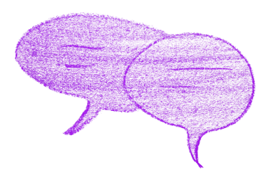 Şeffaf arkaplanda mor konuşma baloncuğunu ayır