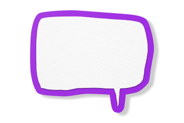 Şeffaf arkaplanda ayrılan mor kağıt konuşma baloncukları