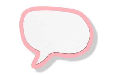 Pembe kağıt konuşma baloncukları şeffaf arkaplanda ayrılmış