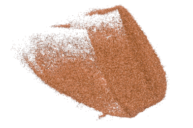 Şeffaf arkaplanda kahverengi simli toz izole edildi.