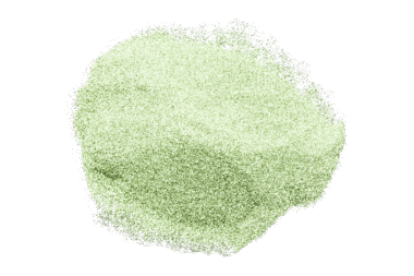 Şeffaf arkaplanda yeşil sim tozu izole edildi