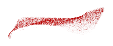 Şeffaf arkaplanda kırmızı boya fırçası darbelerini ayır