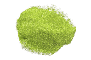 Şeffaf arkaplanda yeşil sim tozu izole edildi