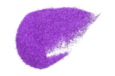 Şeffaf arkaplanda mor simli toz izole edildi.